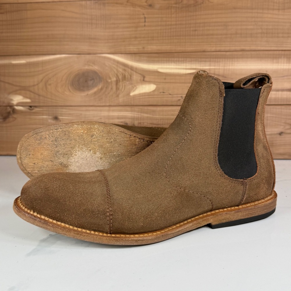 Freebird Curtis Mens Brown Suede Cap Toe Chelsea Boots Size 8 Leather Sole‎